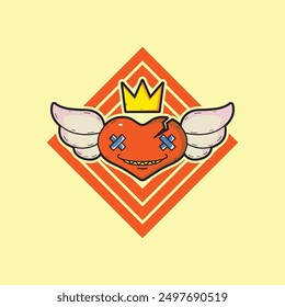 This is an illustration of a heart monster character