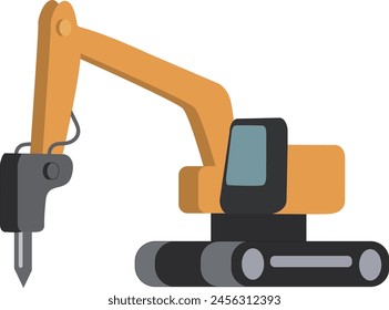 This is an illustration of a heavy equipment icon - breaker.
(Not AI generated).
