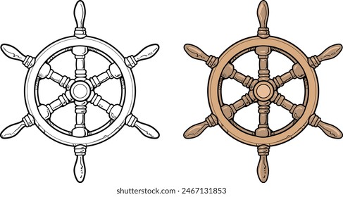 This is an illustration of the helm of a galley.