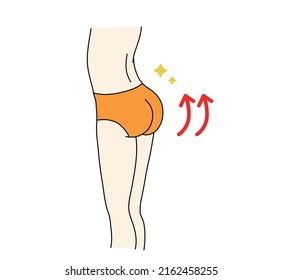 This is an illustration of a hip up beautiful buttocks.