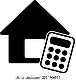 This is an illustration of a house and calculator icon.