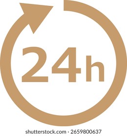 Esta es una ilustración de un icono (marca) para la operación de 24 horas.