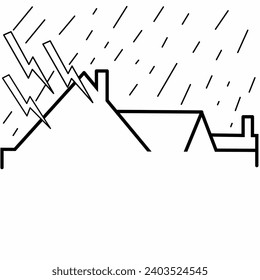 This is an illustration icon or symbol of a thunderstorm