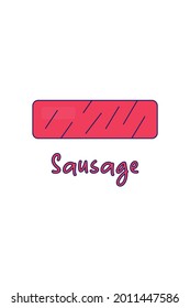 This is an illustration icon that depicts red sausage