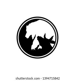 This illustration illustrates the battle between a bear and a buffalo. can be for logos and also for illustrations