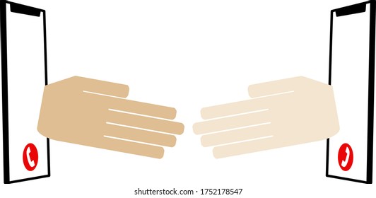 This is an illustration of an image of a handshake in which the two parties cooperate with each other.