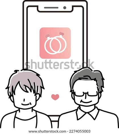 This is an illustration of an image matched on a matching app (heterosexual to heterosexual).