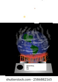 
This is an illustration of the image of planet Earth related to global warming.