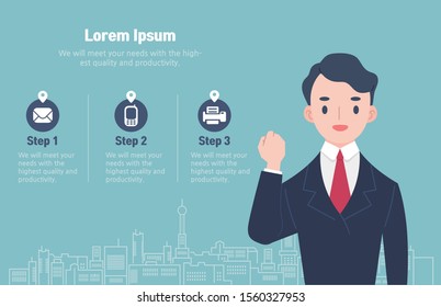 This is an illustration image that can be used for business operations. businessman.