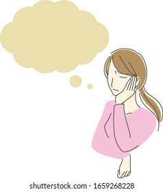 This illustration is an image of a young woman having trouble.