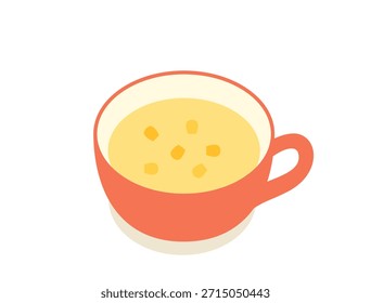 This is an illustration inspired by corn soup or corn potage.