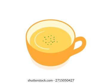 This is an illustration inspired by pumpkin soup or potage.