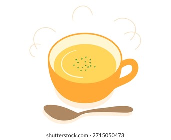 This is an illustration inspired by pumpkin soup or potage.