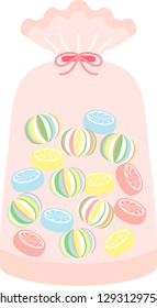 This is an illustration of Japanese candy called Kyoame.