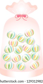 This is an illustration of Japanese candy called Kyoame.