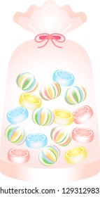 This is an illustration of Japanese candy called Kyoame.