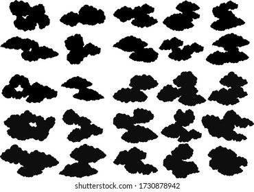 This is a illustration of Japanese clouds connected to each other 