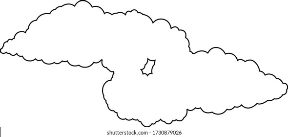 Esta es una ilustración de nubes japonesas conectadas entre sí 