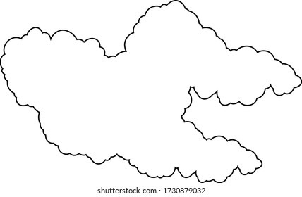 This is a illustration of Japanese clouds connected to each other 