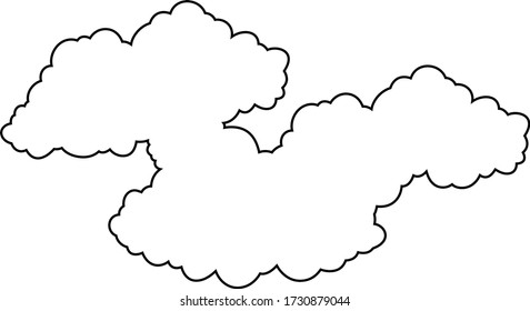 Esta es una ilustración de nubes japonesas conectadas entre sí 