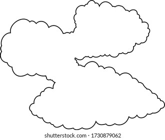 Esta es una ilustración de nubes japonesas conectadas entre sí 
