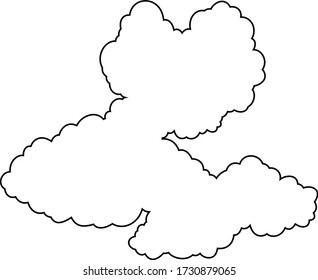 This is a illustration of Japanese clouds connected to each other 
