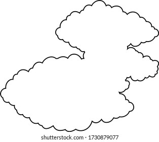 This is a illustration of Japanese clouds connected to each other 