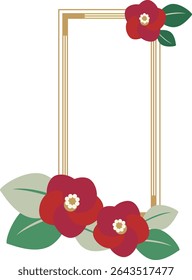 Esta é uma ilustração de uma moldura japonesa (camélia).