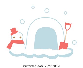 This is an illustration of a Japanese igloo made of snow.