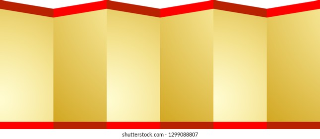 This is an illustration of Japanese luxurious folding screen.