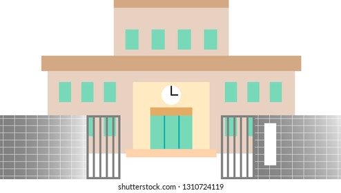 This is an illustration of a Japanese school.