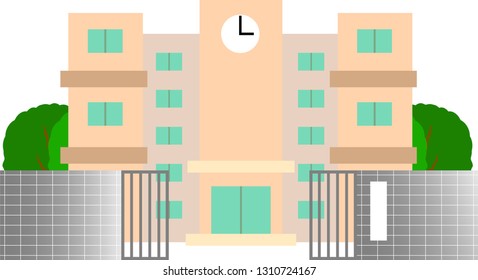 This is an illustration of a Japanese school.