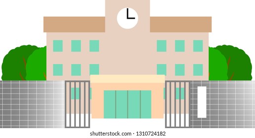 This is an illustration of a Japanese school.