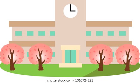 This is an illustration of a Japanese school.