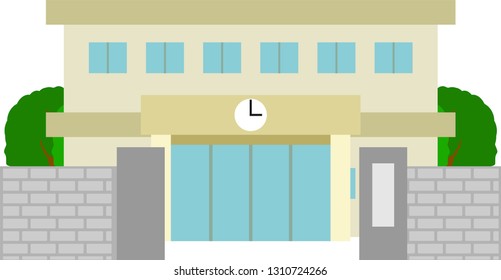 This is an illustration of a Japanese school.