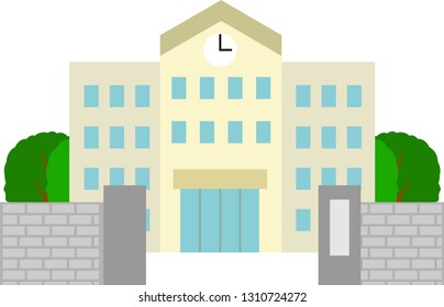 This is an illustration of a Japanese school.