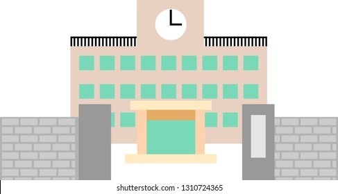 This is an illustration of a Japanese school.
