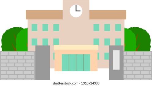 This is an illustration of a Japanese school.