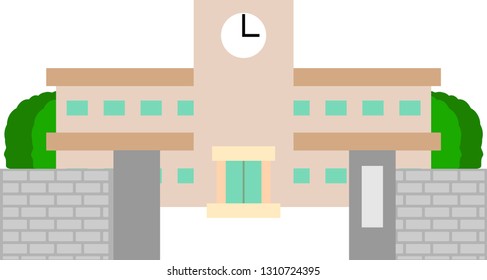 This is an illustration of a Japanese school.