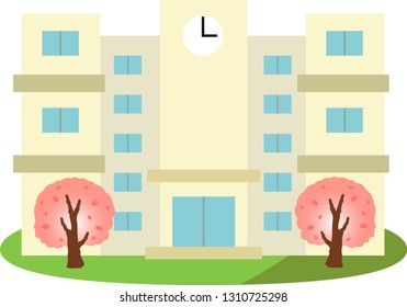 This is an illustration of a Japanese school.