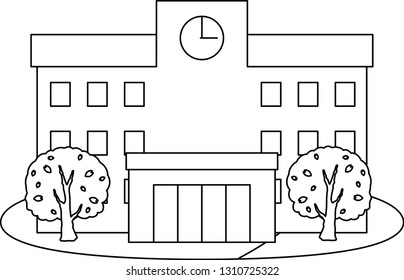 This is an illustration of a Japanese school.