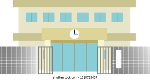This is an illustration of a Japanese school.