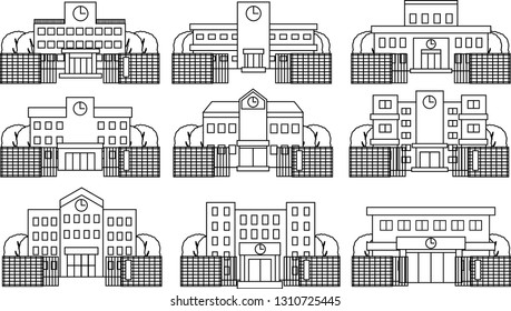 This is an illustration of a Japanese school.