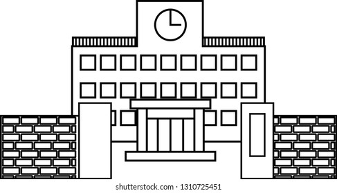 This is an illustration of a Japanese school.