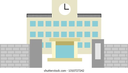 This is an illustration of a Japanese school.