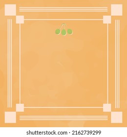 Diese Abbildung ist ein japanischer quadratischer Rahmen mit farbigen Gingko-Bäumen.