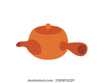 This is an illustration of a Japanese Tokoname ware teapot.