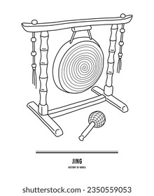 This illustration is Jing, a traditional samulnori instrument in Korea.