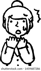 This is a illustration of a job-hunting girl student face and pose.