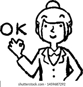 This is a illustration of a job-hunting girl student face and pose.
